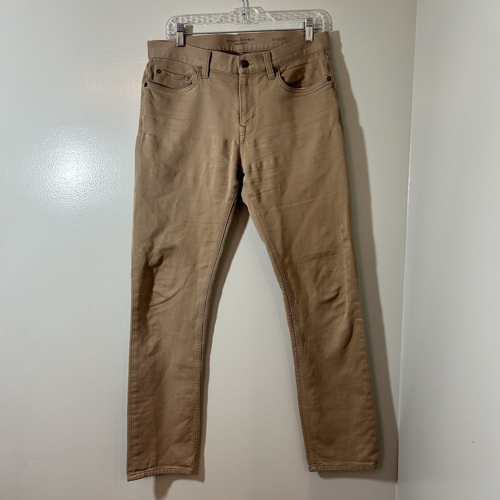 Banana Republic Traveler 31x32 Tan Slim Fit Pants Stretch 5-Pocket